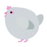 A mist and silver chicken with a lace pattern