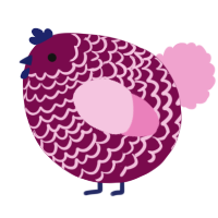 A wine and pink chicken with a lace pattern
