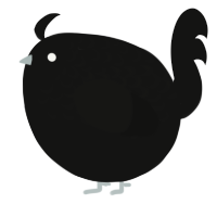 A black chicken with a half-lace pattern