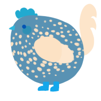 A brown and tumblr chicken with a speckle pattern
