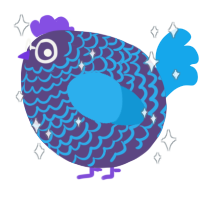 A overcast and sky chicken with a lace pattern