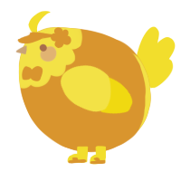 A orange and yellow chicken with a head pattern