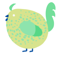 A lemon and spring chicken with a speckle pattern