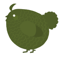 A olive chicken with a lace pattern