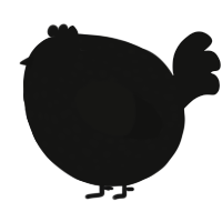 A black chicken with a speckle pattern