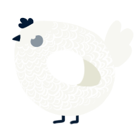 A white chicken with a double-lace pattern
