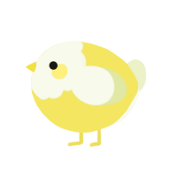 A yellow and lemon chicken with a head pattern