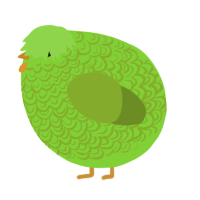 A grass and chartreuse chicken with a double-lace pattern