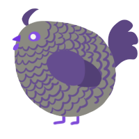 A ash and overcast chicken with a lace pattern
