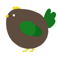 A bark and leaf chicken