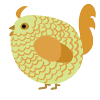 A lemon and orange chicken with a lace pattern
