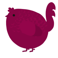 A maroon chicken with a half-lace pattern