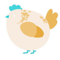 A cream and honey chicken with a neck-speckle pattern