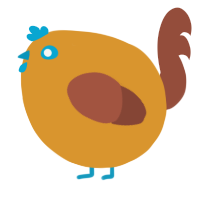 A orange and russet chicken