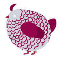A mist and maroon chicken with a lace pattern