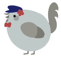 A silver and ash chicken