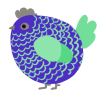 A indigo and spring chicken with a lace pattern