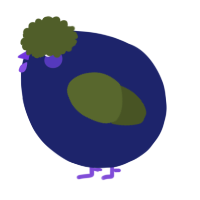 A navy and olive chicken