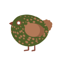 A olive and brown chicken with a speckle pattern