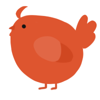 A vermilion chicken