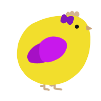 A yellow and amethyst chicken