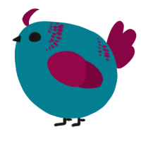 A sea and maroon chicken with a neck-band pattern