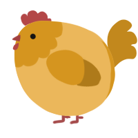 A honey and ochre chicken with a head pattern
