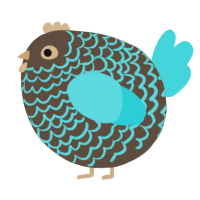 A bark and aqua chicken with a lace pattern