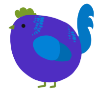 A indigo and sapphire chicken with a neck-band pattern