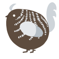 A bark and mist chicken with a half-bar pattern