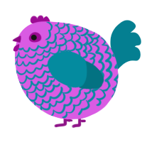 A orchid and sea chicken with a lace pattern