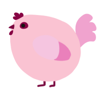 A rose and pink chicken