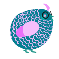 A sea and lavender chicken with a lace pattern