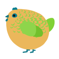 A honey and grass chicken with a half-lace pattern