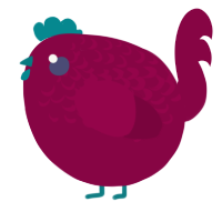 A maroon chicken with a half-lace pattern