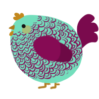 A mint and wine chicken with a double-lace pattern