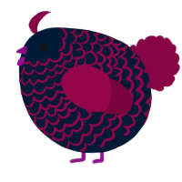 A tumblr and maroon chicken with a lace pattern