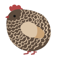 A bark and beige chicken with a lace pattern