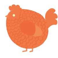 A cerulean chicken with a lace pattern
