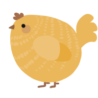 A honey chicken with a bar pattern