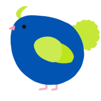 A ultramarine and lime chicken