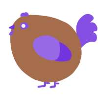 A brown and blurple chicken