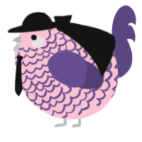 A rose and overcast chicken with a lace pattern