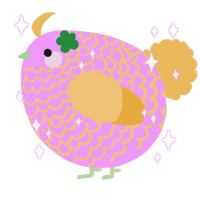 A lavender and honey chicken with a lace pattern
