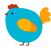 A sea and ochre chicken