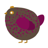 A bark and wine chicken with a speckle pattern