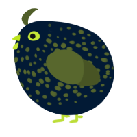 A tumblr and olive chicken with a speckle pattern