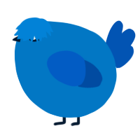 A sapphire and ultramarine chicken