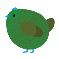 A viridian and olive chicken with a lace pattern