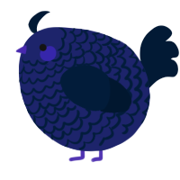 A navy and tumblr chicken with a lace pattern